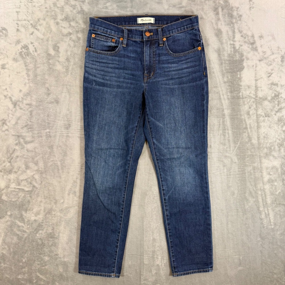 Madewell Slim Boyjean Women's Size 25P Petite Blue Dark Wash Denim Pants